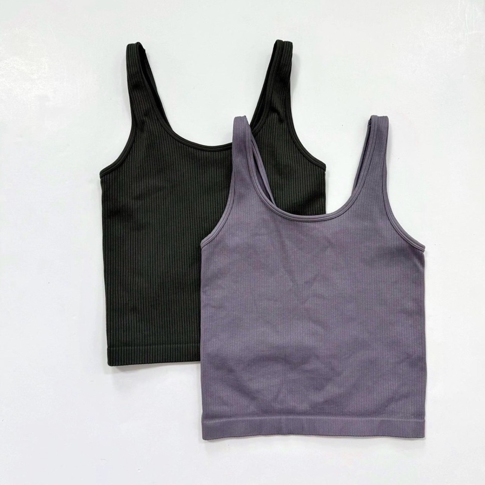 a new day Women's Ribbed Tank Tops - green and Purple